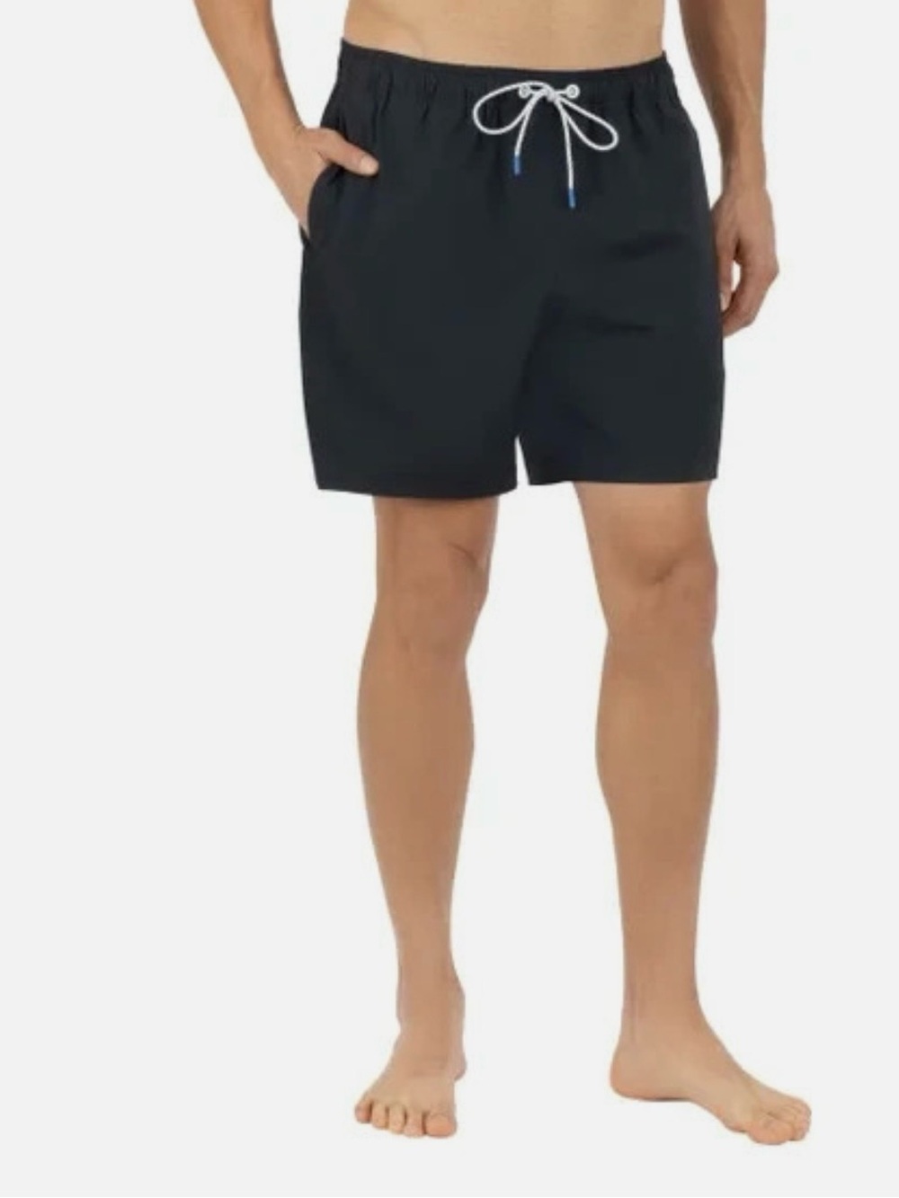 Bonobos Black Swim Trunks with White Drawstring